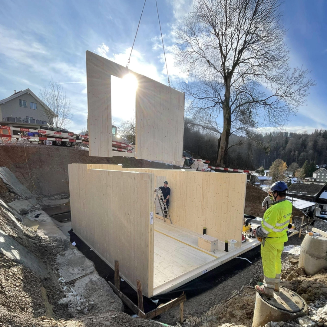 Errichtung Keller aus Holz in Necker