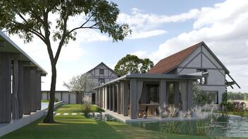 Hofparadis - Architectural Extension with a Wooden Floor Slab