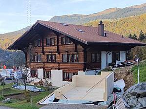 Cross laminated timber boards are grouted