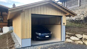 Garage completely made of wood