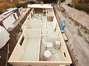 Basement during the construction phase
